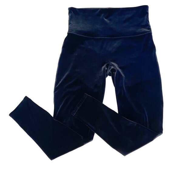 Spanx High Waisted Black Velvet Leggings Size 1X - Picture 1 of 7